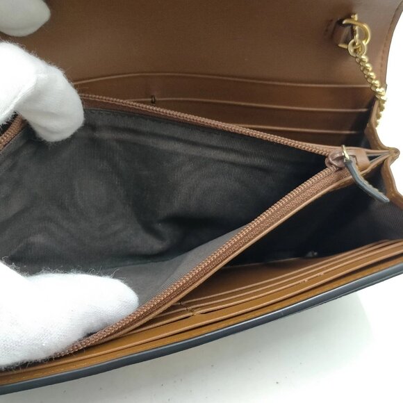 Authentic Gucci Padlock Chain Wallet Brown PVC mn494-112925 - Picture 7 of 9